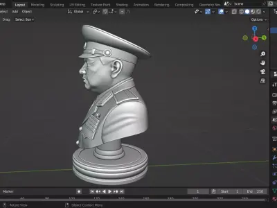 North Korea Vice Marshal Ri Yong-gil Chess Piece 3D print model