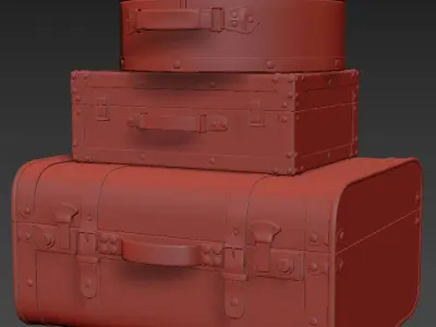 Vintage Suitcases 3D model