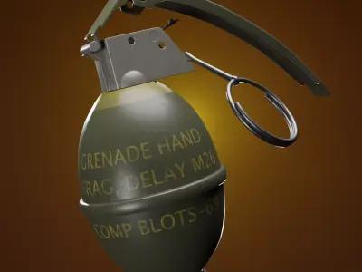 Grenade M26  Low-poly 3D model