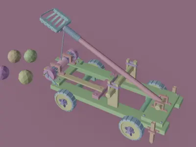 catapult Low-poly 3D model by hrishikesh-chatte