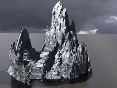 Sharp rocks walkway 3D model