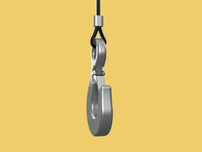 EYE HOOK SINGLE LIFTING CRANE HOOKS HOIST LATCH ALLOY STEEL ROPE 3D model