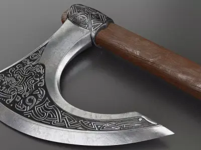 Viking Axe Free low-poly 3D model