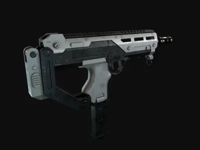 Game-ready SMG gun Low-poly 3D model