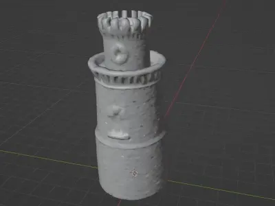 Medieval Castle Tower - Low-Poly - Game-Ready Low-poly 3D model