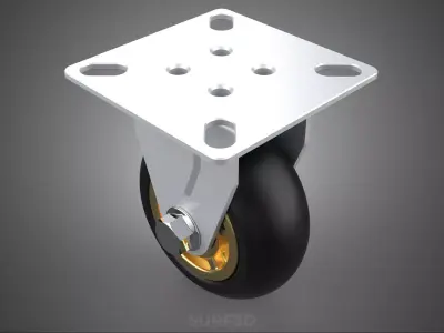 HEAVY DUTY BRACKET FIXED RIGID CASTER CASTOR ROLLER WHEEL TIRE 3D model