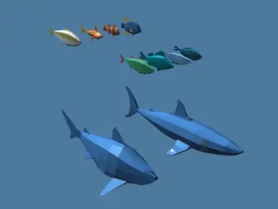 Fish Pack Low-poly 3D model