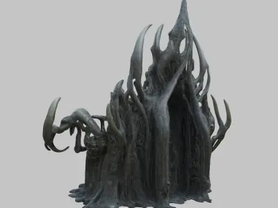 Fantasy HR Giger Insipred ALien Throne Chair  Low-poly 3D model