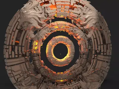 Angel Ascension rings  Kitbash 3D model