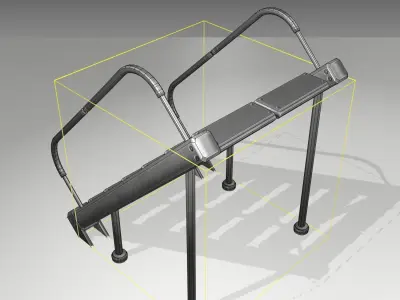 Futuristic Stairs - 20 - Basic Textures Low-poly 3D model
