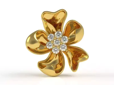 Flower Pendant 3D print model 7