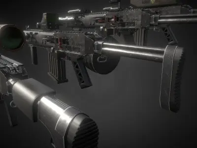 Modular assault rifle 3D model