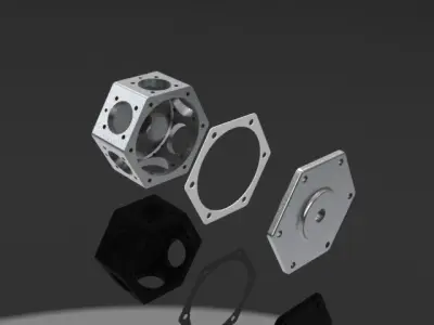Assembly Crankcase Free 3D model