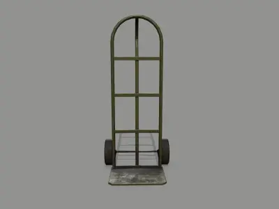 Trolley hand truck on wheels Low-poly 3D model