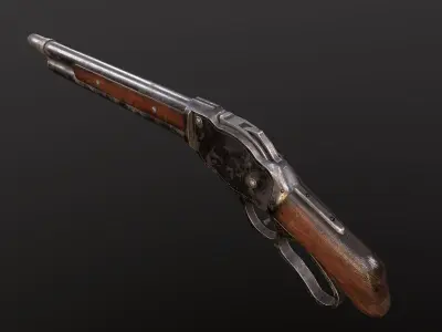 Winchester 1887 shotgun ww2 pbr Low-poly 3D model