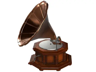 Gramophone Low-poly 3D model