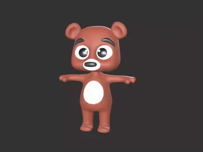 Cartoon 001 Character Bear Cute  3D model