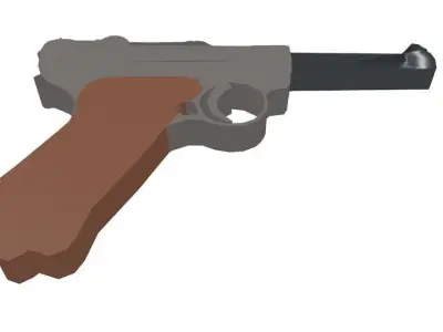 Gun X Low-poly 3D model