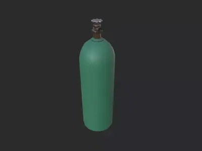 Oxygen Cylinder Low-poly 3D model