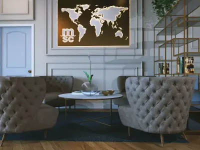 Rustic style cafe and bar 3D model