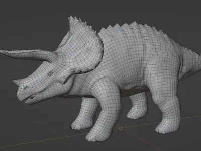 Dinosaur Triceratops 3D Model - Game-Ready and Versatile Low-poly 3D model