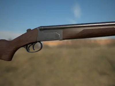 DoubleShotgun Low-poly 3D model