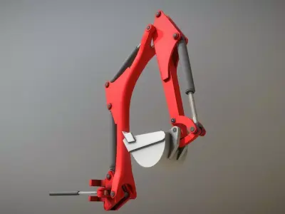 Rigged Excavator Shovel Arm -1- Low-Poly Low-poly 3D model