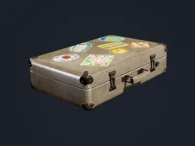 Vintage Suitcase Luggage Travel Hotel Low-poly 3D model
