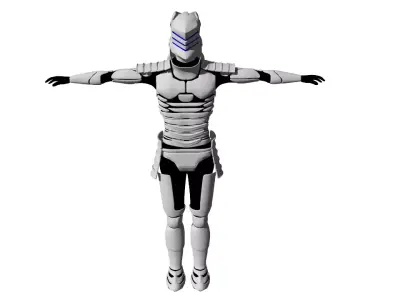 Sci-fi armored character 3D model