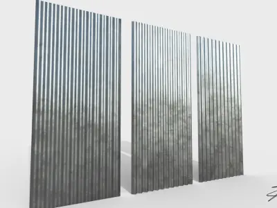 Corrugated galvanized sheets Low-poly 3D model