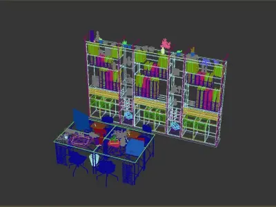 Desk in Manga Worskshop 3D model