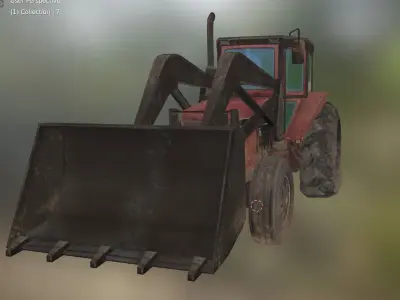 vehicle tractor  Low-poly 3D model