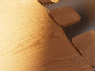 Industrial Wood Bar 3D model