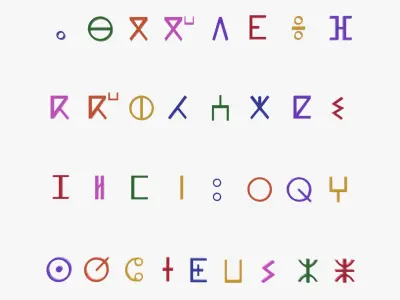 Tifinagh Colored Alphabet 3D model