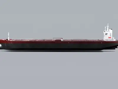 Oil Tanker Ship Modern Cargo Vessel Low-poly 3D model