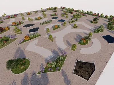 park-public park-Private Park Landscape Urban 3D model