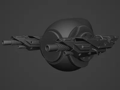 Sci-fi Drone 3D model 2