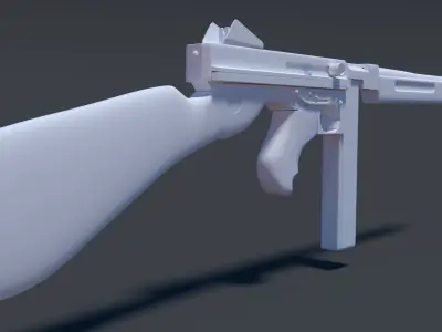 Thompson assault rifle High Poly 3D model