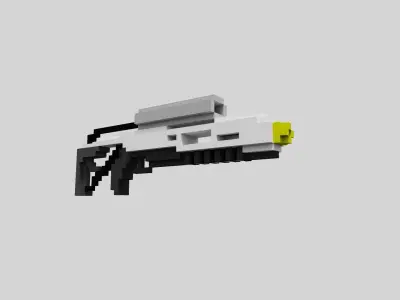 Flame thrower Voxel Low-poly 3D model