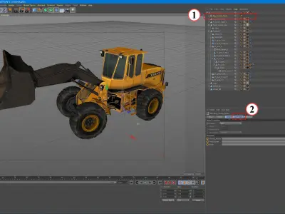 Wheel Loader Rigged Low-poly 3D model