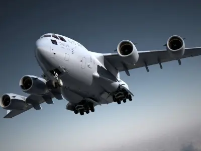 Boeing C17 Globemaster III Transport Aircraft Flight 3D model