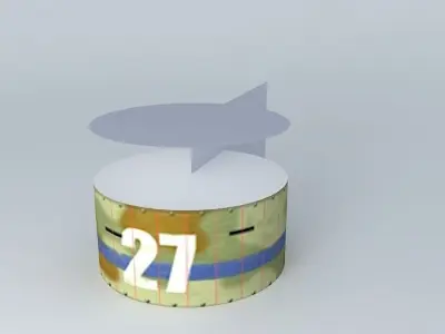 Painted Cylinder Free 3D model