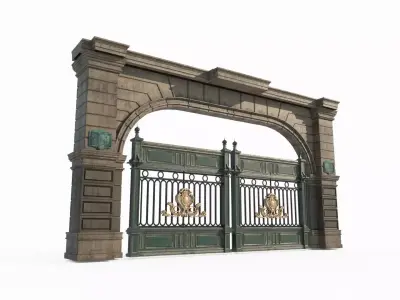 Classical architecture gate iron gate 3D model