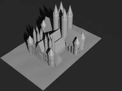 Low Poly Castle 7  Low-poly 3D model