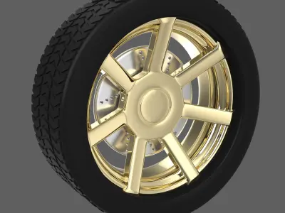 Simple Gold Wheel 2 3D model