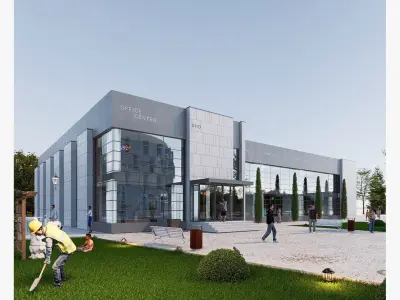 office building Low-poly 3D model 5