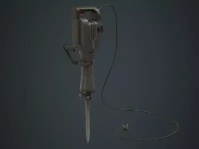 Jackhammer 1B Low-poly 3D model