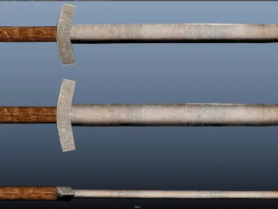 Rusty sword Free low-poly 3D model