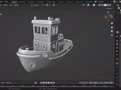 Miniature Toy Tugboat 3D print model