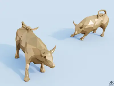 Lowpoly Charging Bull 3D model